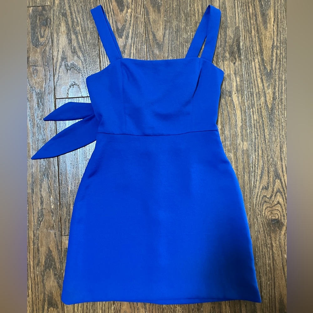 Aritzia Wilfred New Ecoulement Mini Tie Back Dress in Blue Night Bird size 2